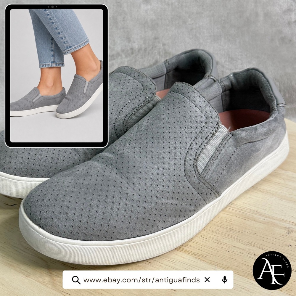 Dr. Scholls Madison Grey Perforated Slip On Sneakers Womens 9.5 M Be Free Energy